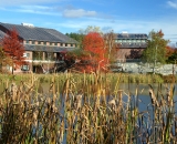 Lake-Andrews-and-Olin-Arts-Center-in-autumn