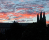Saints Peter and Paul Basilica silhouetted at dawn