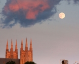 full moon with basilica
