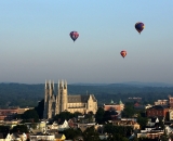Three hot air Balloons over Saints Peter and Paul Basilica