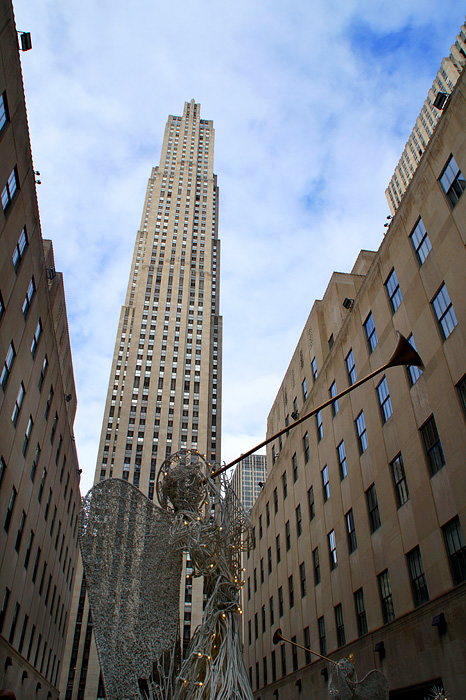 Rockefeller Plaza and tower at Christmas