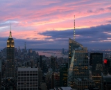 Empire State Building and lower Manhattan from the top of  Rockefeller Tower at dusk-01