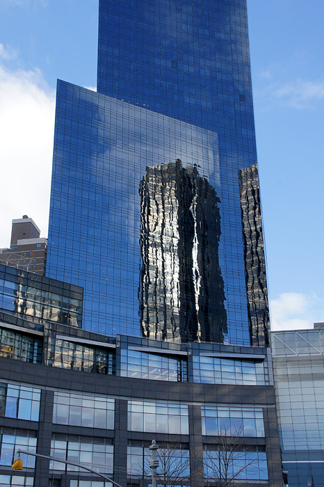 Trump Tower reflected in Time-Warner Building at Columbus Circle-01