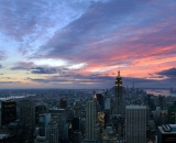 Sunset over lower Manhattan